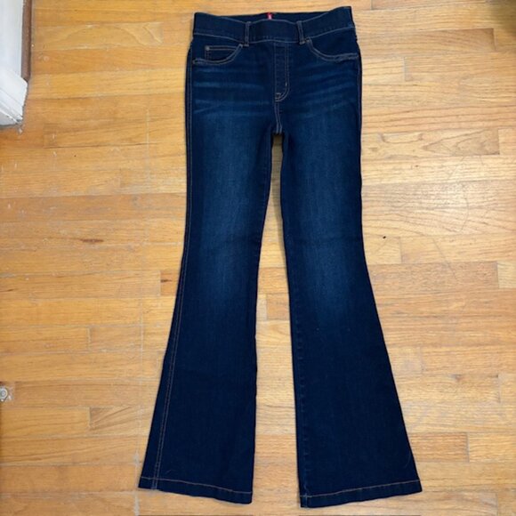 SPANX Indigo Denim Pull On Mid-Rise Bootcut Jeans Size Small - Picture 4 of 8